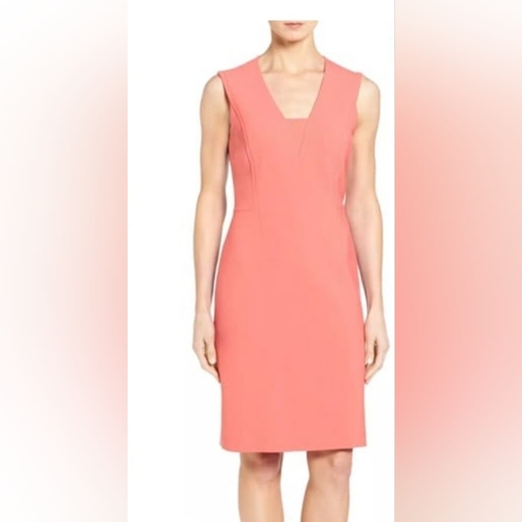 Hugo Boss Dasala DRESS IN Coral Size 6 - Picture 1 of 6